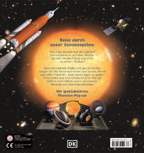 Buchcover und Innenansicht für das Buch: Kinder-Weltraumatlas