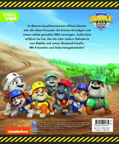 Buchcover und Innenansicht für das Buch: Rubble & Crew: Meine ersten Freunde