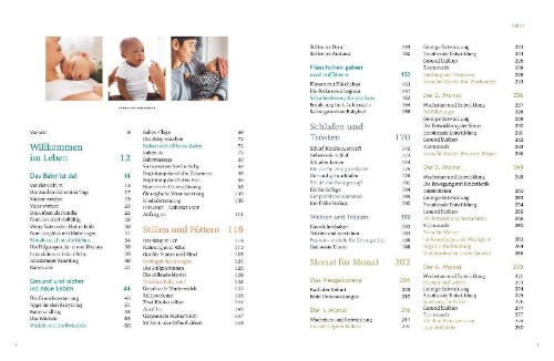 Buchcover und Innenansicht für das Buch: Das große Buch für Babys erstes Jahr