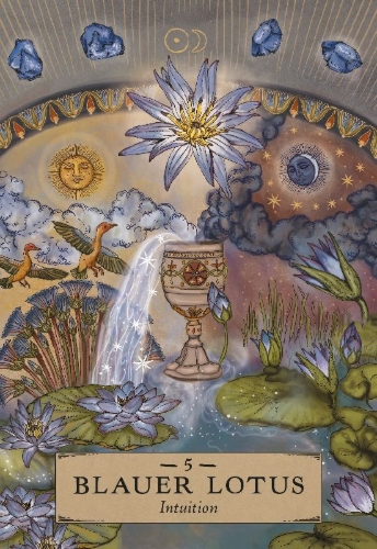 Buchcover und Innenansicht für das Buch: Herbal Astrology Orakel: 55 Karten mit Botschaften und Anleitungen