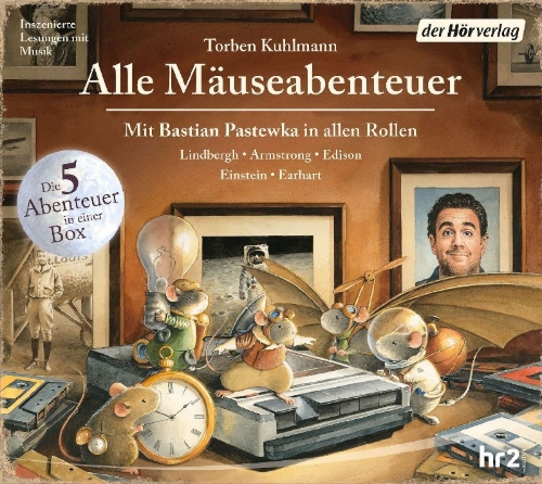 Buchcover und Innenansicht für das Buch: Alle Mäuseabenteuer: Lindbergh - Armstrong - Edison - Einstein - Earhart