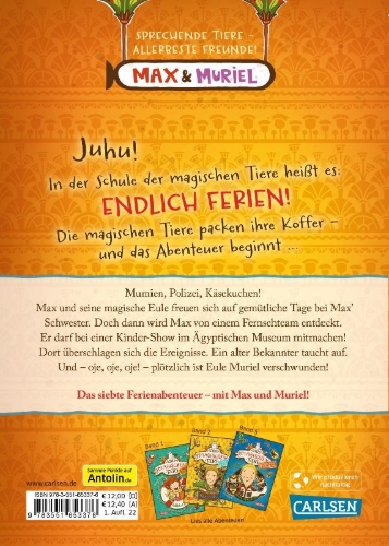 Buchcover und Innenansicht für das Buch: Die Schule der magischen Tiere. Endlich Ferien 7: Max und Muriel
