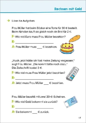 Buchcover und Innenansicht für das Buch: Mathe üben 2. Klasse