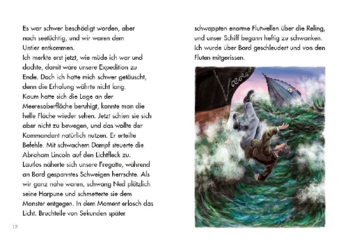 Buchcover und Innenansicht für das Buch: LESEZUG/Klassiker: 20.000 Meilen unter dem Meer