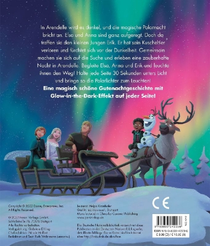 Buchcover und Innenansicht für das Buch: Disney Die Eiskönigin: Meine magische Gutenachtgeschichte