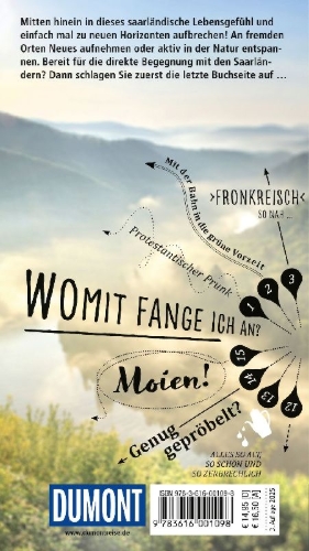 Buchcover und Innenansicht für das Buch: DUMONT direkt Reiseführer Saarland