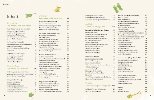Buchcover und Innenansicht für das Buch: So wird der Garten fit fürs Klima