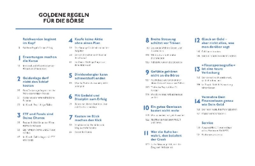 Buchcover und Innenansicht für das Buch: Goldene Regeln für die Börse