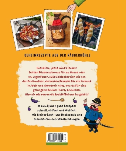 Buchcover und Innenansicht für das Buch: Das große Räuber Hotzenplotz Koch- und Backbuch