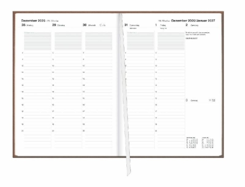 Buchcover und Innenansicht für das Buch: Terminer A6, Leinen sand 2027