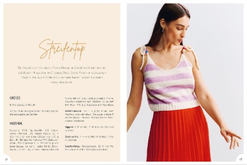 Buchcover und Innenansicht für das Buch: Süße Sommer-Tops stricken