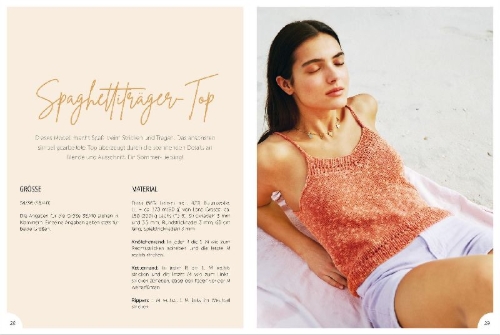 Buchcover und Innenansicht für das Buch: Süße Sommer-Tops stricken