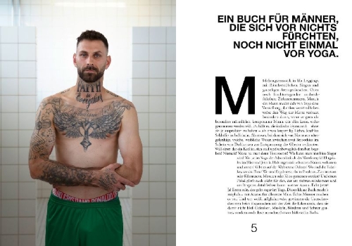 Buchcover und Innenansicht für das Buch: Mann macht Yoga
