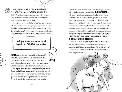 Buchcover und Innenansicht für das Buch: Kathas Katastrophen - Mein Leben zwischen Fakten-Check und Love-Attack