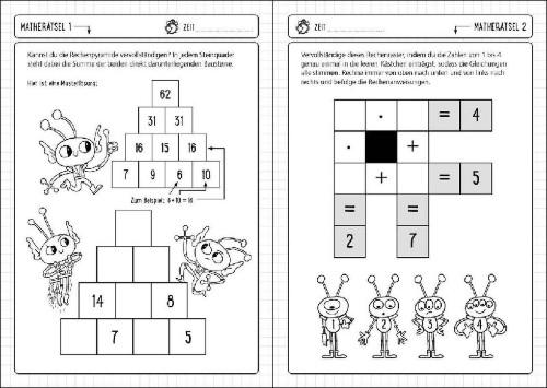 Buchcover und Innenansicht für das Buch: Math Games for Clever Kids