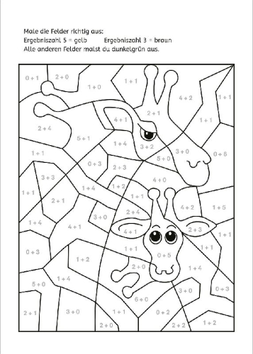 Buchcover und Innenansicht für das Buch: LERNSTERN. Mein Mathe-Malblock. Rechnen bis 10