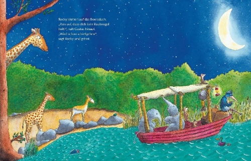 Buchcover und Innenansicht für das Buch: Erdmännchen Gustav und seine lustigsten Abenteuer