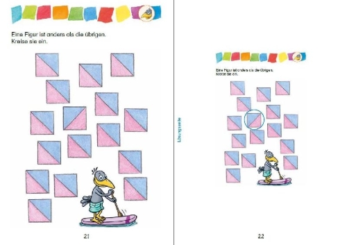 Buchcover und Innenansicht für das Buch: Mein Ferienblock mit Rabe Linus - Fit für die 1. Klasse