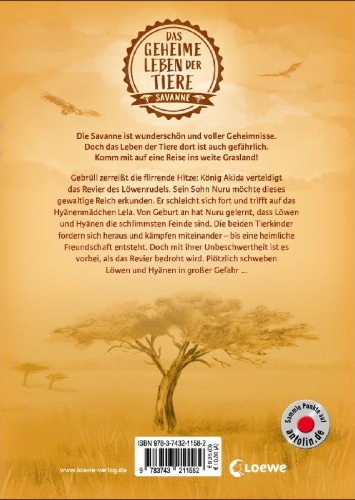 Buchcover und Innenansicht für das Buch: Das geheime Leben der Tiere (Savanne) - Nuru und Lela - Das Wunder der Wildnis
