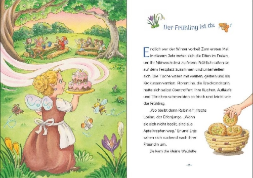 Buchcover und Innenansicht für das Buch: Rubinia Wunderherz, die mutige Waldelfe (Band 4) - Gefahr im Elfenwald