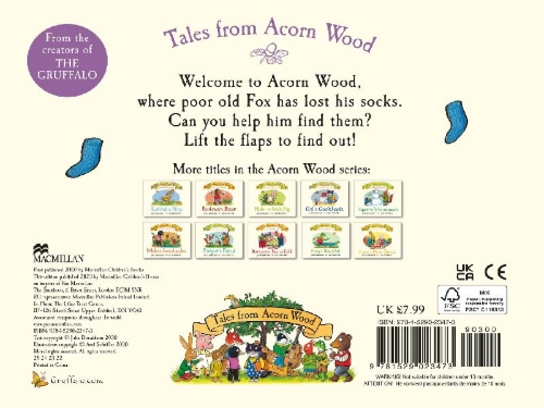 Buchcover und Innenansicht für das Buch: Tales from Acorn Wood: Fox's Socks