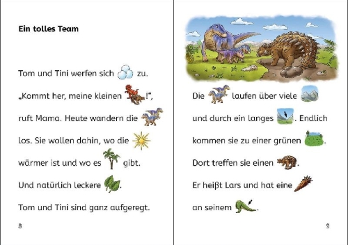 Buchcover und Innenansicht für das Buch: Bildermaus - Dinosauriergeschichten