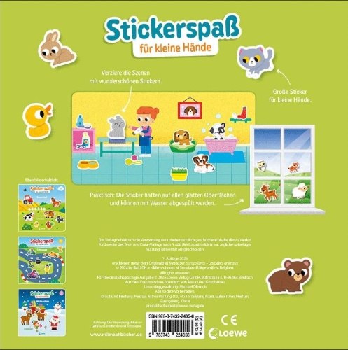 Buchcover und Innenansicht für das Buch: Mes super autocollants - Les bébés animaux