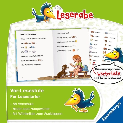 Buchcover und Innenansicht für das Buch: Leserabe Vor-Lesestufe - Wilma und ihr Hund Wuff