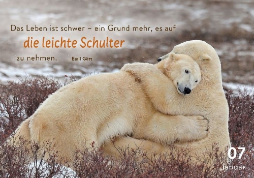 Buchcover und Innenansicht für das Buch: 365 mal tierisch gut drauf!