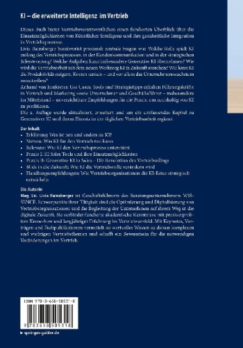 Buchcover und Innenansicht für das Buch: KI - die erweiterte Intelligenz im Vertrieb