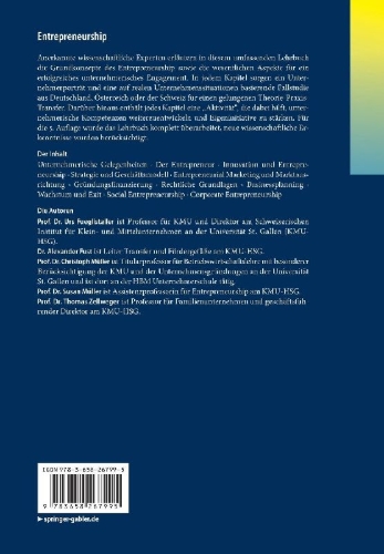 Buchcover und Innenansicht für das Buch: Entrepreneurship
