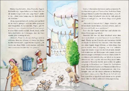Buchcover und Innenansicht für das Buch: Pinocchio