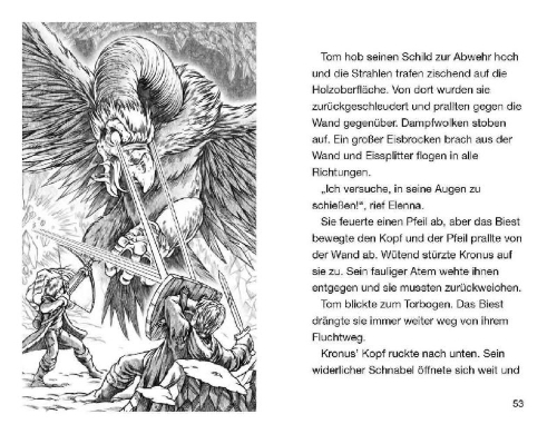 Buchcover und Innenansicht für das Buch: Beast Quest 47 - Kronus, Bedrohung der Lüfte