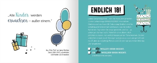 Buchcover und Innenansicht für das Buch: Volljährig für Einsteiger