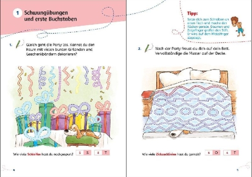 Buchcover und Innenansicht für das Buch: Leselöwen Lernhilfen - Schreiben lernen - 1. Klasse