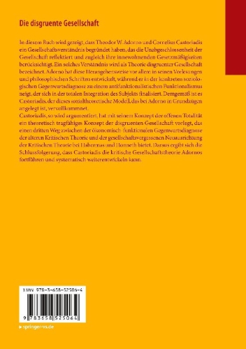 Buchcover und Innenansicht für das Buch: Die disgruente Gesellschaft