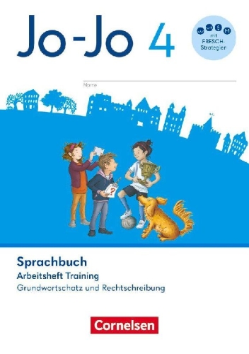 Buchcover und Innenansicht für das Buch: Jo-Jo Sprachbuch 4. Schuljahr - Allgemeine Ausgabe 2024 - Arbeitsheft Training - Grundwortschatz und Rechtschreibung