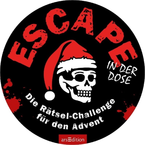 Buchcover und Innenansicht für das Buch: Escape-Adventskalender in der Dose
