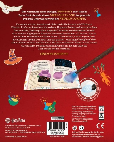Buchcover und Innenansicht für das Buch: Harry Potter Spell and Potion Book: Official Book of Spells, Potions, and Creatures