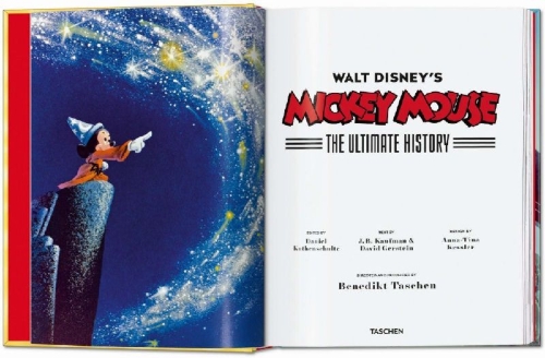 Buchcover und Innenansicht für das Buch: Walt Disneys Mickey Mouse. Die ultimative Chronik