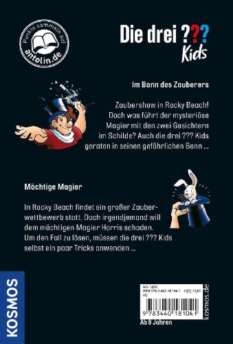 Buchcover und Innenansicht für das Buch: Die drei ??? Kids Magische Schurken