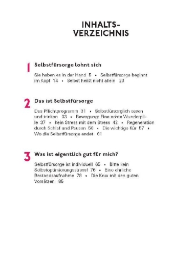 Buchcover und Innenansicht für das Buch: Self Care - sei gut zu dir