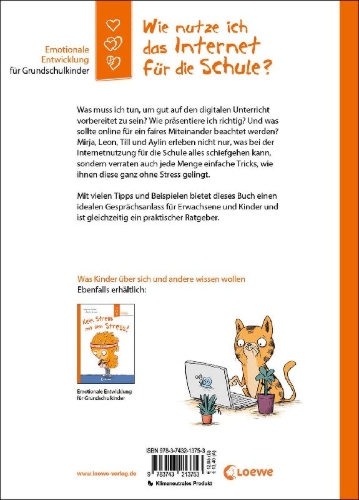 Buchcover und Innenansicht für das Buch: Wie nutze ich das Internet für die Schule? (Starke Kinder, glückliche Eltern)
