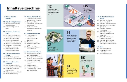 Buchcover und Innenansicht für das Buch: Finanzplaner Berufseinsteiger