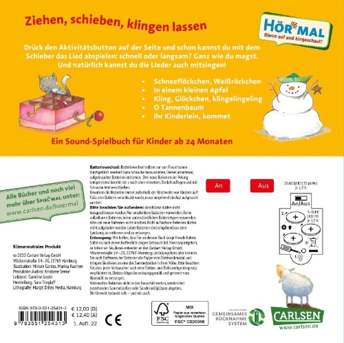 Buchcover und Innenansicht für das Buch: Spiel mal - Weihnachtslieder