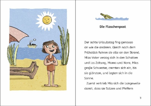 Buchcover und Innenansicht für das Buch: Flaschenpost und Meeresrauschen