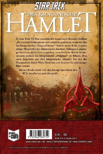 Buchcover und Innenansicht für das Buch: Der Klingonische Hamlet