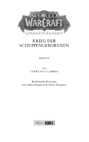 Buchcover und Innenansicht für das Buch: World of Warcraft: Dragonflight - War of the Scaleborn