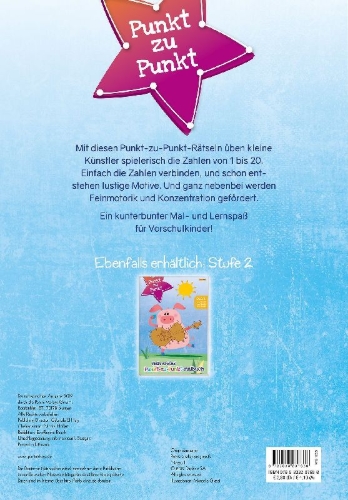 Buchcover und Innenansicht für das Buch: Mein erstes Punkt-zu-Punkt-Malbuch Stufe 1
