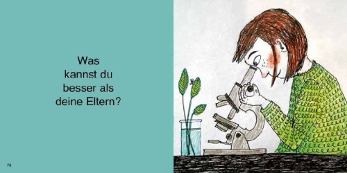 Buchcover und Innenansicht für das Buch: Frag mich!
